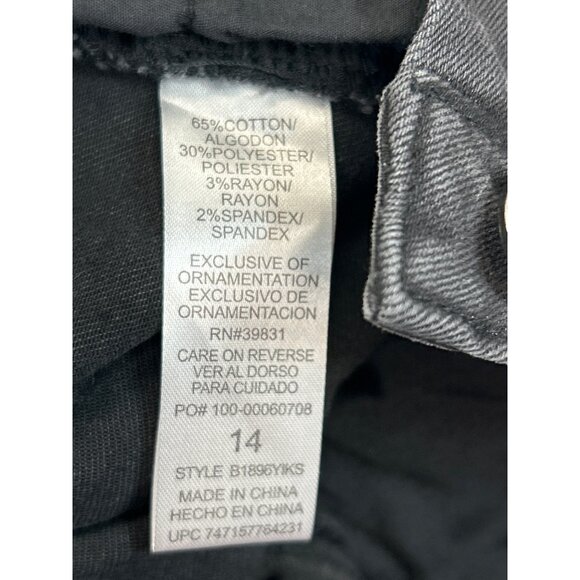 Democracy Jeans Womens 14 Black Denim High Rise Frayed Hem Jeweled - Picture 5 of 9